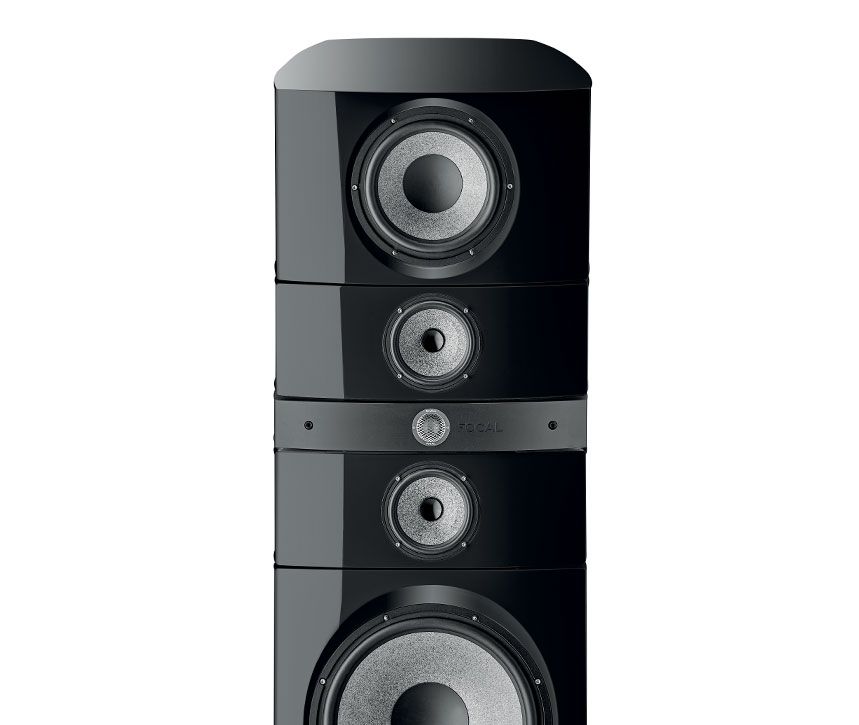 Focal Grande Utopia EM Evo driver configuration: from top, 27cm low-mid woofer, two 16.5cm midrange drivers, IAL2 beryllium tweeter, 40cm EM woofer